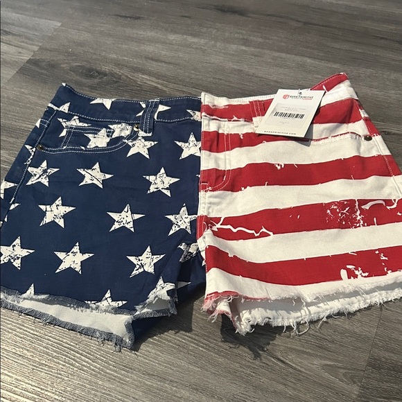 Pants - Patriotic Star and Stripe Women's Shorts